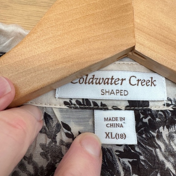 NWT Coldwater Creek Extended Size Tonal Printed Shirt / Snap Close / 18 - Picture 5 of 14